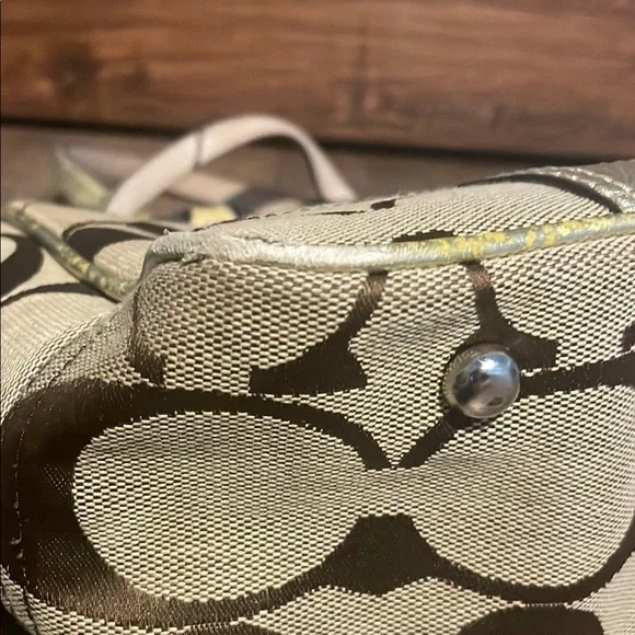 Coach Brown and Gold Tote Bag - Picture 9 of 12